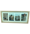 Tradineur - Multimarco para 4 fotografías - Fabricación en madera - Diseño de madera clara - 22 x 52 x 1,8 cm