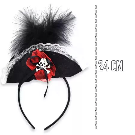 Tradineur - Diadema de catrina para Halloween - Apto para combinar con disfraces en fiestas y celebraciones, carnaval - Color ne