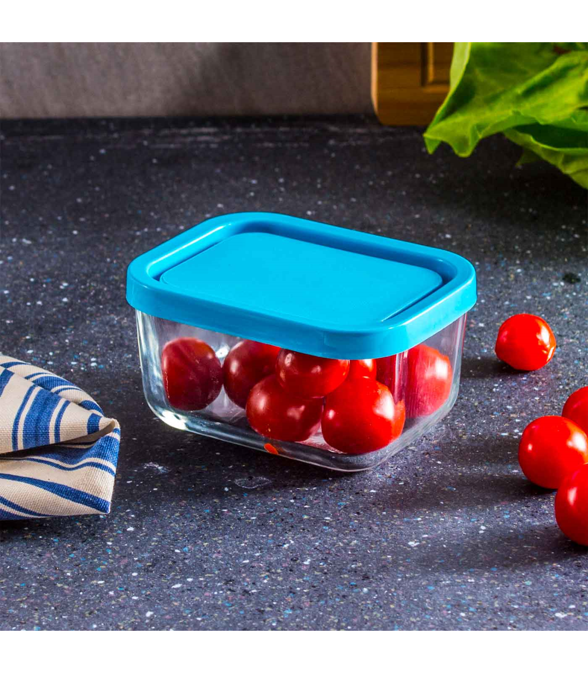 Fiambrera de cristal para almacenamiento de alimentos, para cocina o  dormitorio, se puede calentar con una llama abierta (color: rojo)