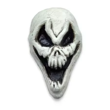 Tradineur - Pack de 3 Cráneos siniestro para Halloween - Fabricado en plástico - Adorno para decoración - 15 x 8,5 x 6 cm - Colo