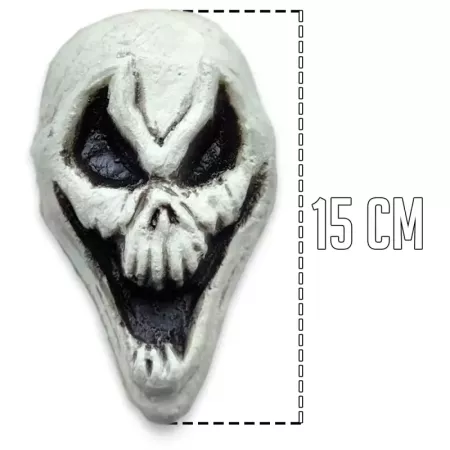 Tradineur - Pack de 3 Cráneos siniestro para Halloween - Fabricado en plástico - Adorno para decoración - 15 x 8,5 x 6 cm - Colo