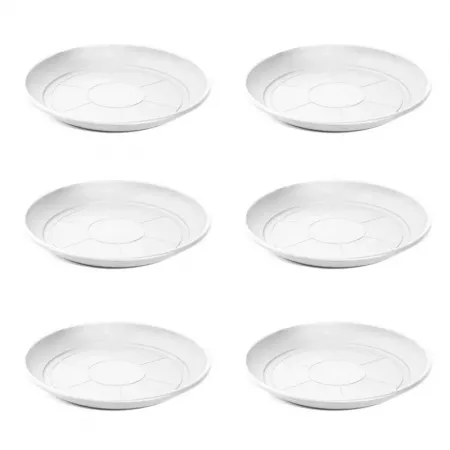 Pack 6 Platos para Macetas Blancos Resistentes Ø32,7 cm Pack 6 Platos para Macetas Blancos Resistentes Ø32,7 cm