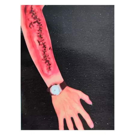 Tradineur - Blíster de mangas con heridas de halloween - Diseño realista - Ideal como complemento para disfraces, carnaval