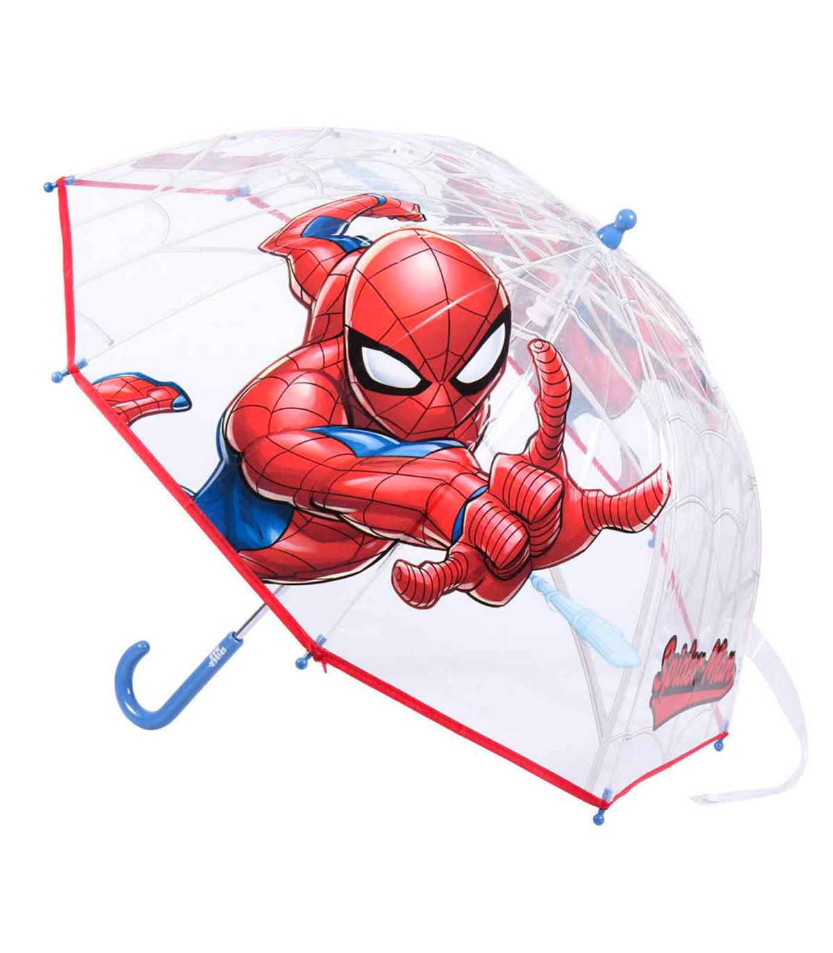 Gastos de envío artería Maligno Tradineur - Paraguas de Spiderman, especial para niños, trasparente y con  dibujos, de 8 varillas. Medidas 64 x 8 cm. Licencia Of