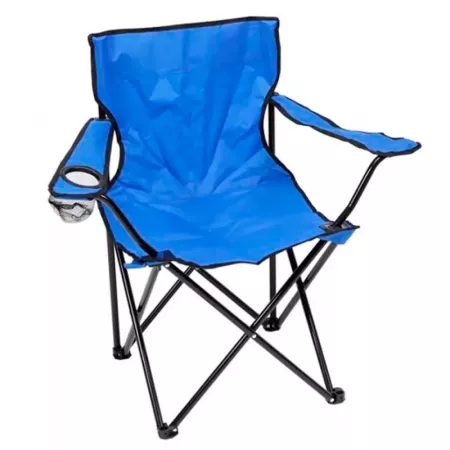 Silla Plegable Camping Azul/Negro con Portavasos y Bolsa Silla Plegable Camping Azul/Negro con Portavasos y Bolsa