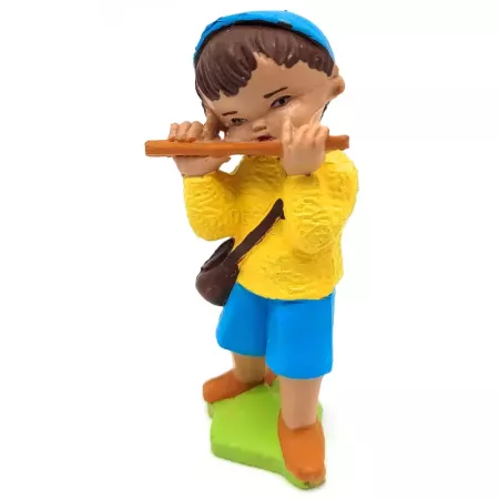 Figura Flautista Belén Navideño Artesanal 8x4x2,5 cm