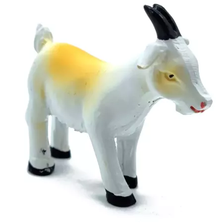 Tradineur - Figura de mini cabra naif - Fabricado en marmolina - Figura decorativa divertida para nacimiento, navidad, decoració