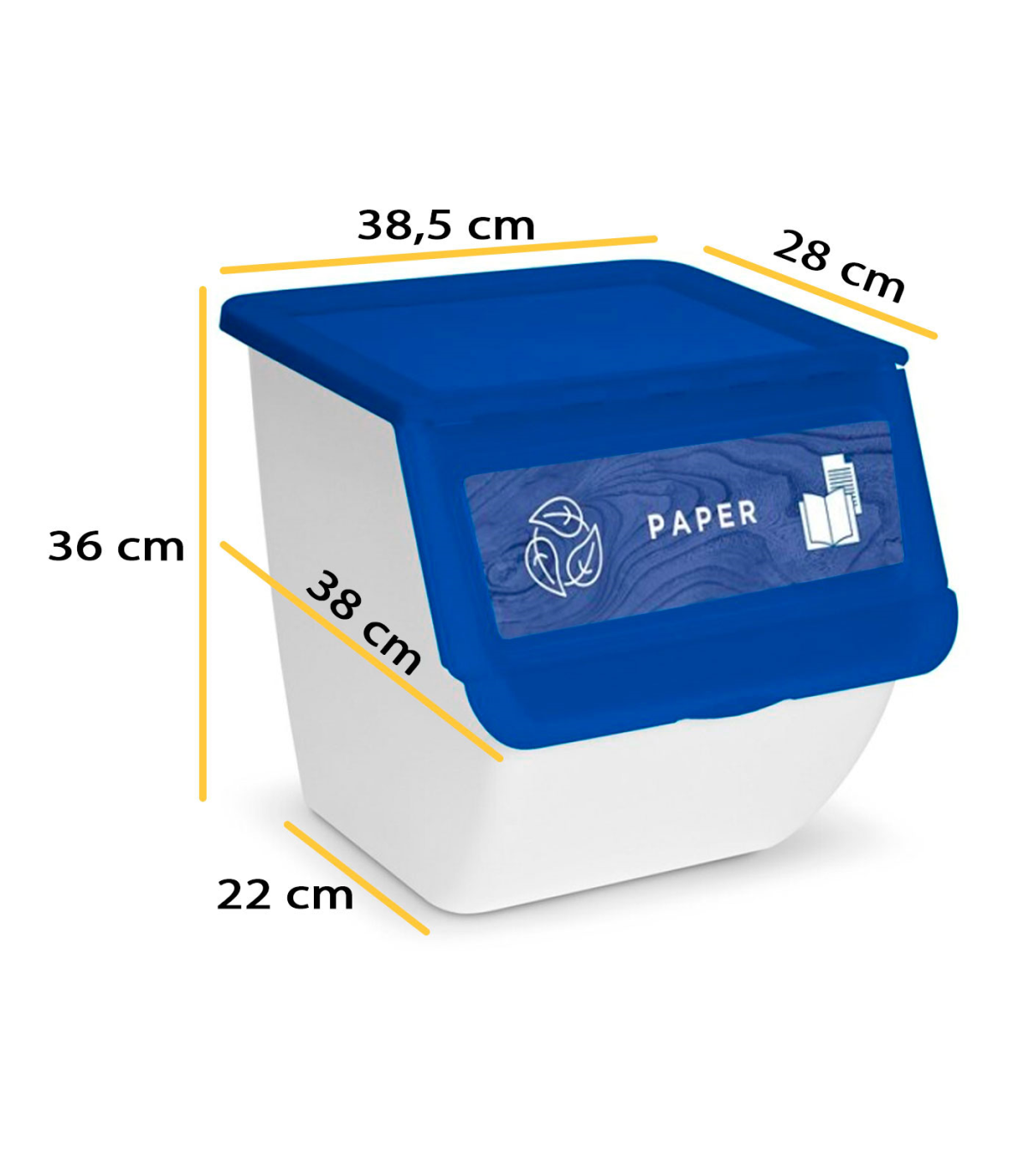 Sistema De 3 Cubos X25 L Reciclaje Apilables