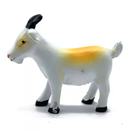 Tradineur - Figura de mini cabra naif - Fabricado en marmolina - Figura decorativa divertida para nacimiento, navidad, decoració
