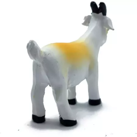 Tradineur - Figura de mini cabra naif - Fabricado en marmolina - Figura decorativa divertida para nacimiento, navidad, decoració