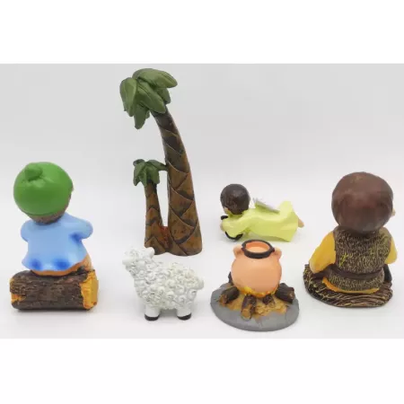 Set 6 Figuras Naïf Belén Navideño 8 cm | Campesinos & Ángel