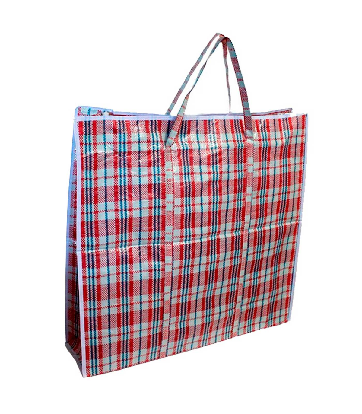 Tradineur - Bolsa plástica de rafia, incluye cremallera y asas,  reutilizable, mudanzas, almacenamiento de ropa, juguetes, mantas