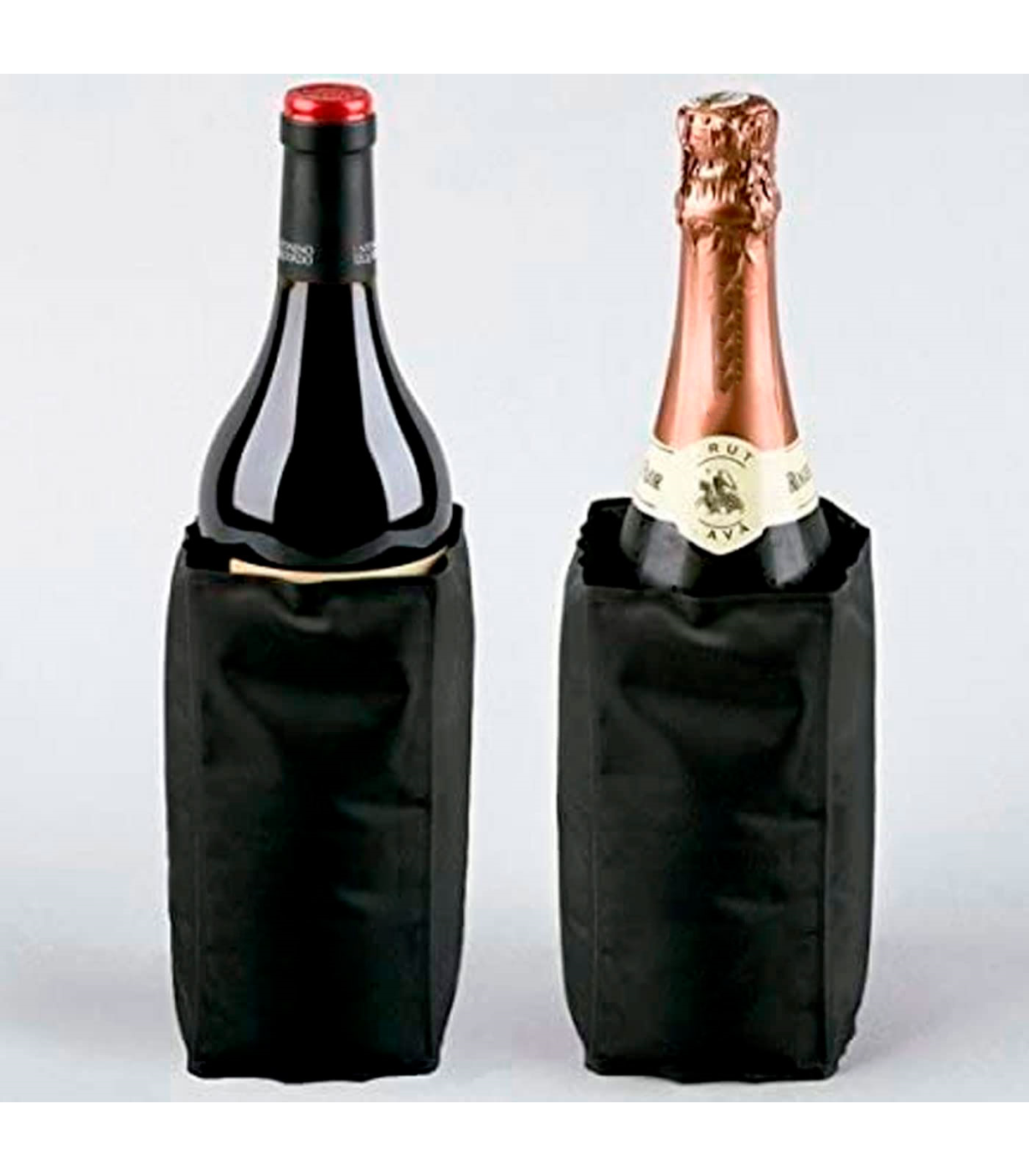 Tradineur - Enfriador de botellas de vino y cava ajustable, reutilizable,  plástico y gel, cierre de velcro, funda frío impermeab