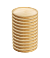 Artema - Pack de 12 platos de pulpo redondos de madera, diámetro 12 cm. Juego de 12 platos de presentación, pequeños, pulpo a la gallega
