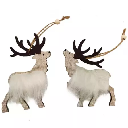 Adorno Reno de Madera para Navidad 12x8,5 cm – Decoración Ideal