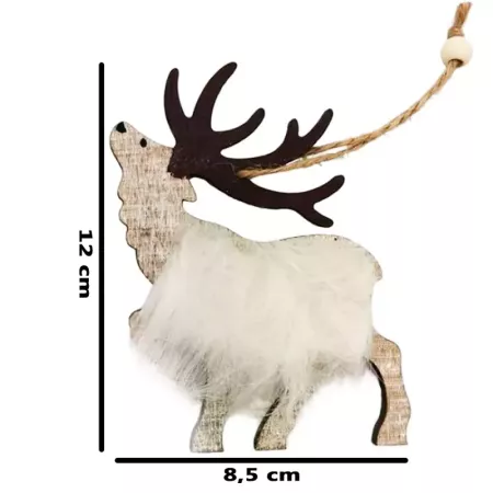 Adorno Reno de Madera para Navidad 12x8,5 cm – Decoración Ideal
