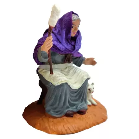 Figura Hilandera Navidad 8x7x6 cm - Decoración Belén Divertida