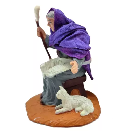 Figura Hilandera Navidad 8x7x6 cm - Decoración Belén Divertida