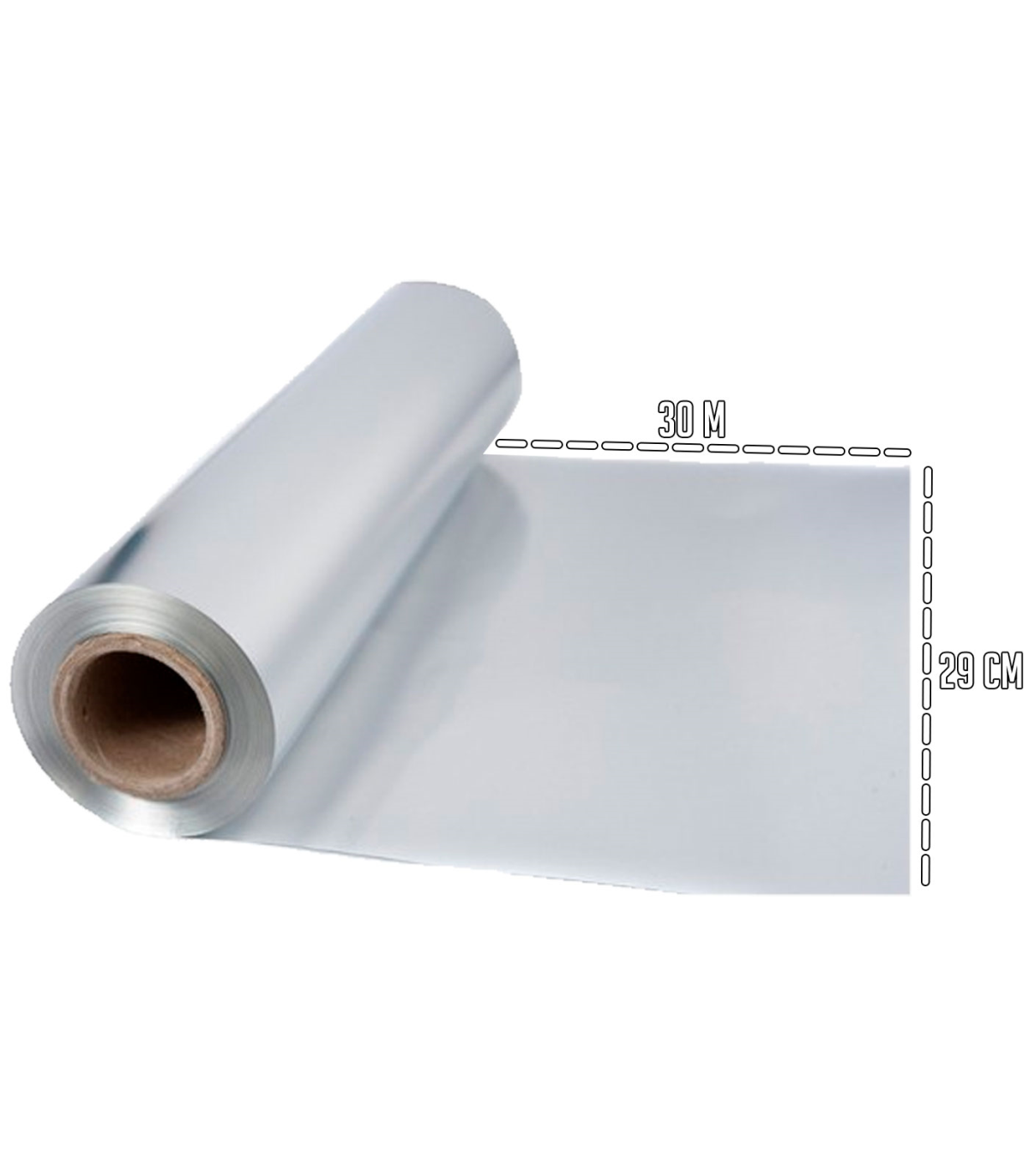 Tradineur - Rollo de papel Industrial de aluminio para la cocina -  Fabricado en España - Uso Alimentario - Longitud de 30 Metros