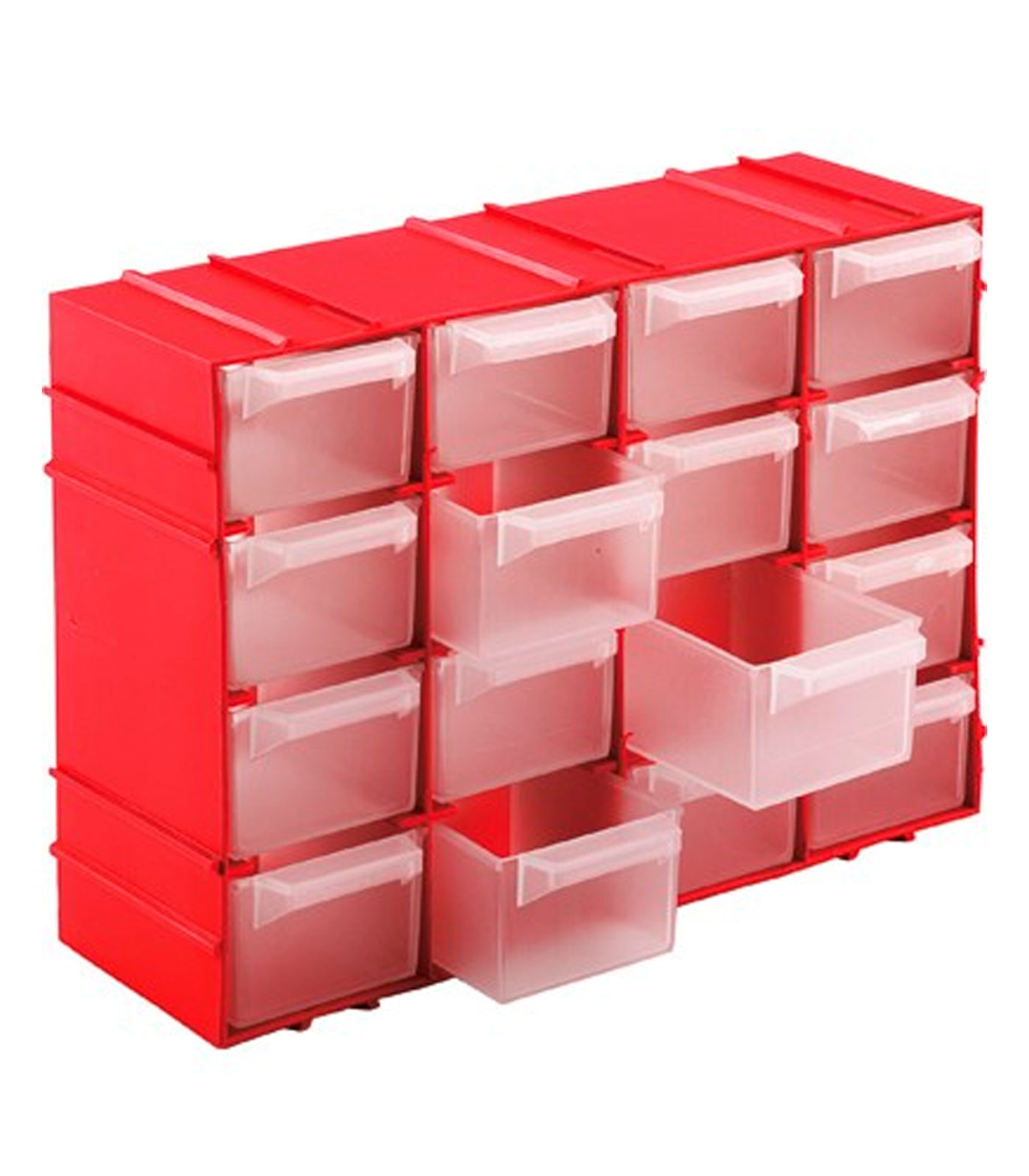 Clasificador apilable de plástico, 16 cajones, módulo, estante organizador  para piezas pequeñas, tornillos, botones