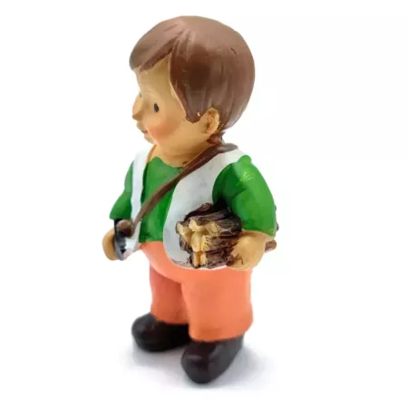 Figura Pastor con Leña para Belén Naïf 9x5x4 cm Navideña Figura Pastor con Leña para Belén Naïf 9x5x4 cm Navideña