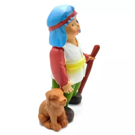 Figura Pastor y Perro para Belén Naïf 10x7.5x4 cm Navidad Figura Pastor y Perro para Belén Naïf 10x7.5x4 cm Navidad