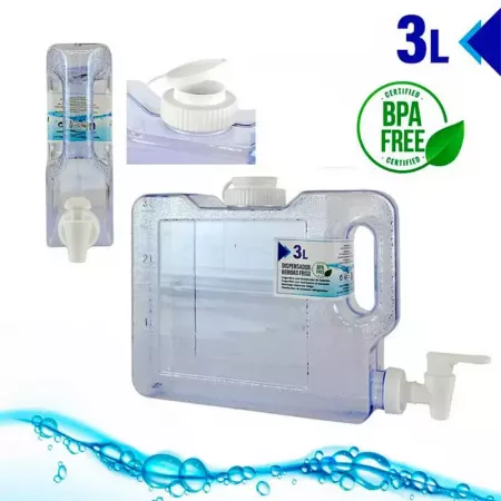 Dispensador Reutilizable 3L con Grifo Transparente Ideal Frío Dispensador Reutilizable 3L con Grifo Transparente Ideal Frío