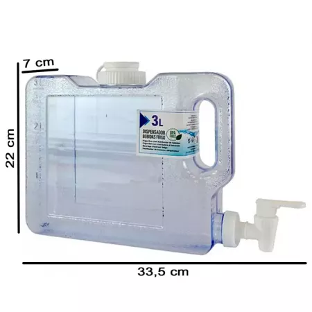 Dispensador Reutilizable 3L con Grifo Transparente Ideal Frío Dispensador Reutilizable 3L con Grifo Transparente Ideal Frío