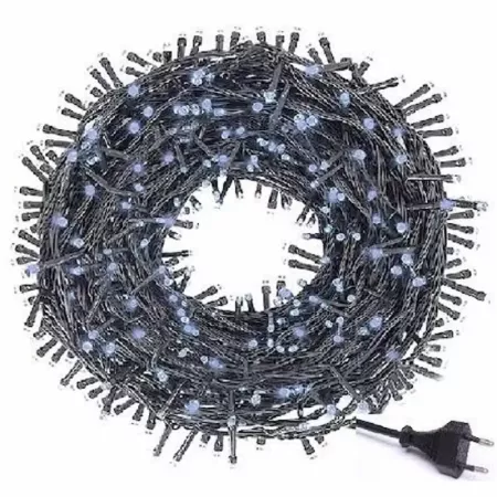 Tira de 50 luces LED blancas 4m con modos fijos e intermitentes Tira de 50 luces LED blancas 4m con modos fijos e intermitentes
