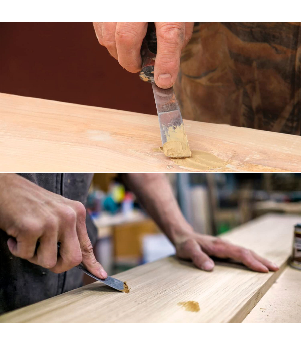 Cómo se aplica la masilla para reparar madera?