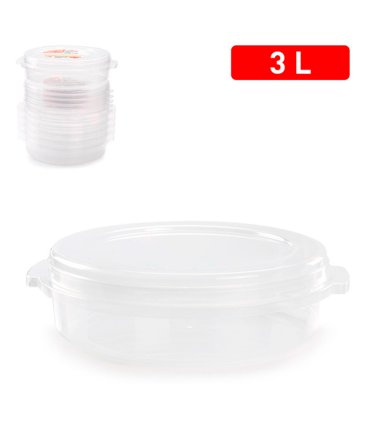 Tradineur - Fiambrera de plástico para microondas, reutilizable, incluye  asas y tapa con válvula para salida de aire, recipiente