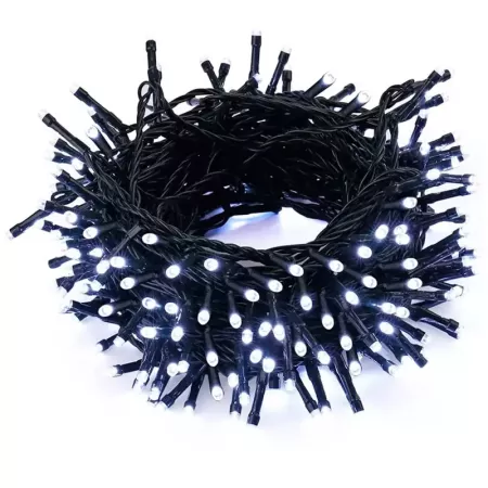 Tira LED Navidad 140 Luces Blancas 11m Fija e Intermitente Tira LED Navidad 140 Luces Blancas 11m Fija e Intermitente