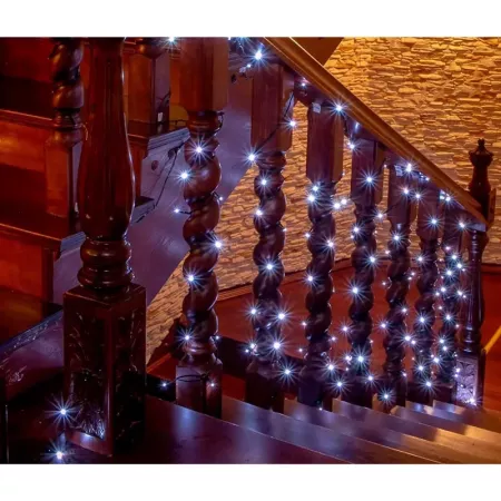 Tira LED Navidad 140 Luces Blancas 11m Fija e Intermitente Tira LED Navidad 140 Luces Blancas 11m Fija e Intermitente
