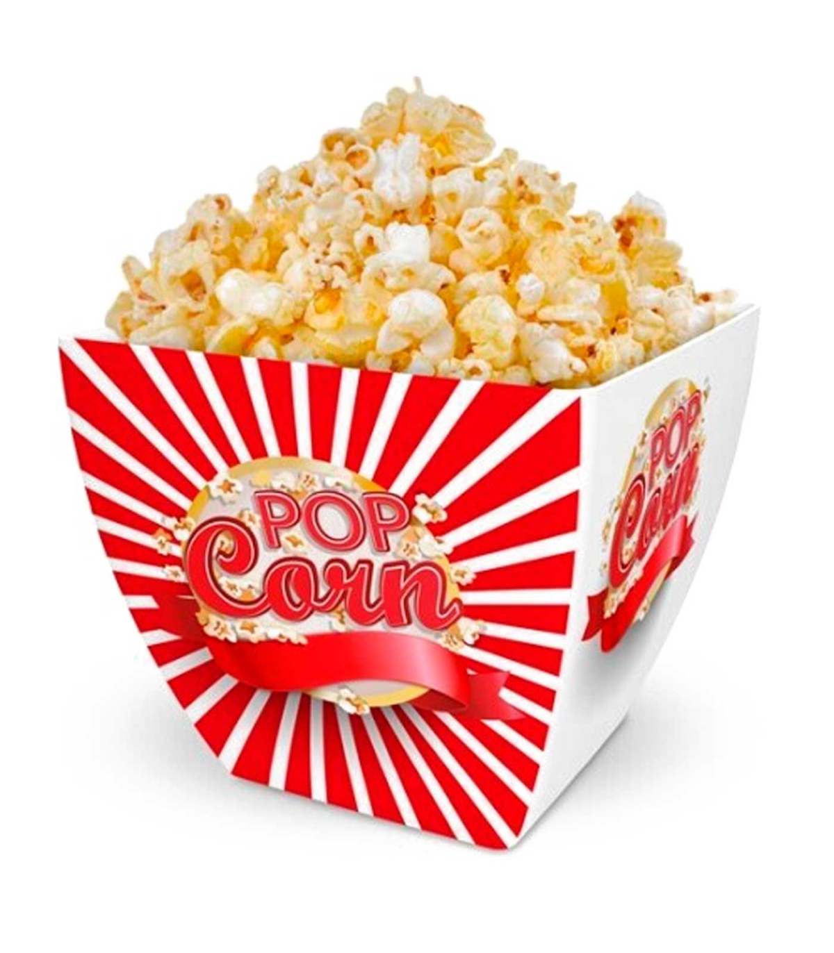 Bol de palomitas cuadrado Pop Corn - Fabricado en Plástico - Recipiente  reutilizable para cine en casa - Capacidad