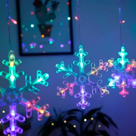 Cortina LED multicolor Navidad 138 luces con mando regulador