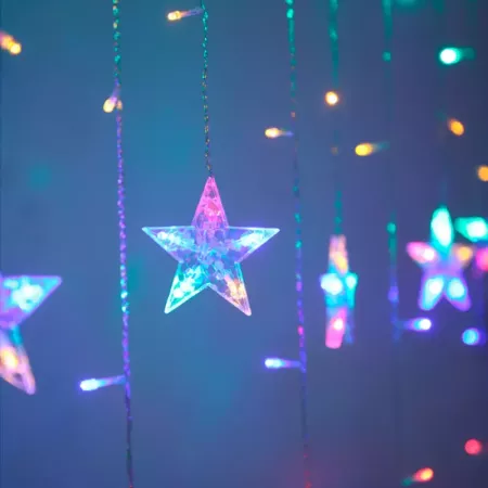 Cortina LED multicolor Navidad 138 luces con mando regulador