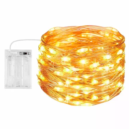 Alambre 20 Luces LED Navidad Luz Cálida 2m Interior Alambre 20 Luces LED Navidad Luz Cálida 2m Interior