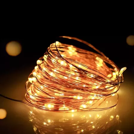 Alambre 20 Luces LED Navidad Luz Cálida 2m Interior Alambre 20 Luces LED Navidad Luz Cálida 2m Interior