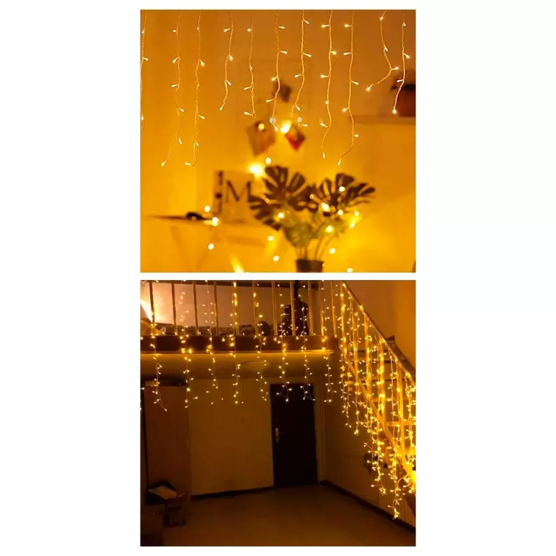 Tira LED Cortina 120 Luces Navideñas Cálidas Interiores