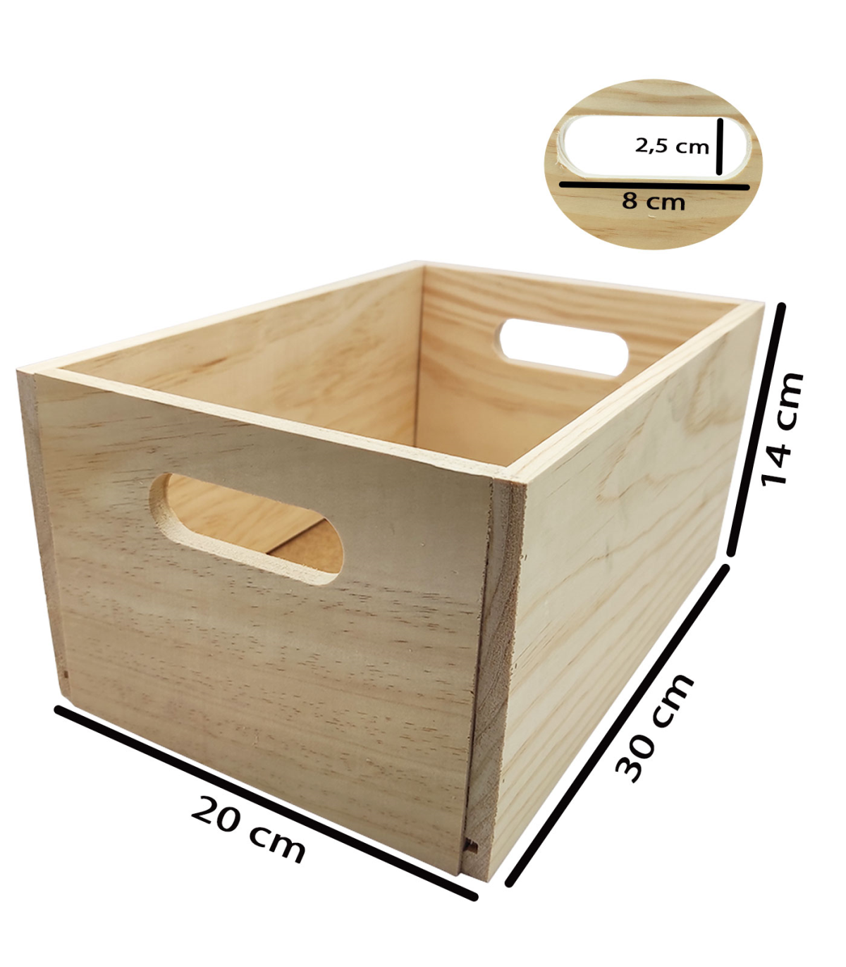 Caja de almacenamiento de madera con asas, caja rectangular decorativa,  almacenaje documentos, juguetes, herramientas, comida, r