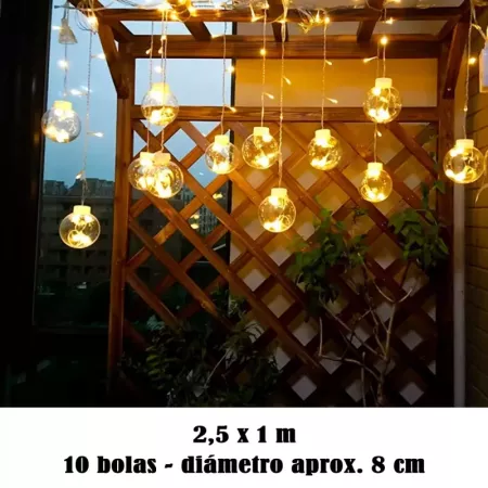 Cortina LED 138 luces cálidas con mando para fiestas y bodas