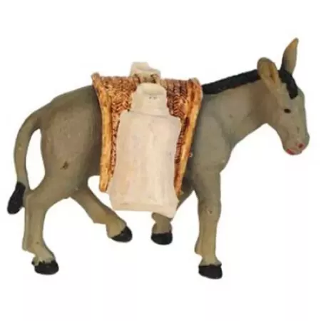 Burro con Alforja para Belén 7x8x3 cm - Decoración Navidad