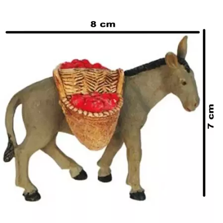 Burro con Alforja para Belén 7x8x3 cm - Decoración Navidad
