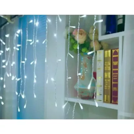 Cortina LED Navidad 192 Luces Blancas Interior y Exterior
