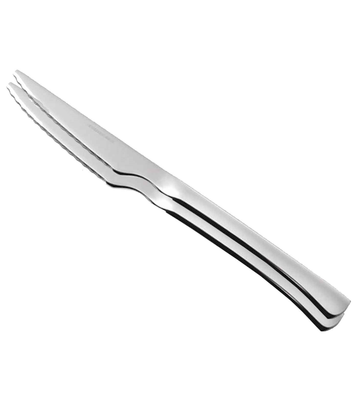 Tradineur - Set de 2 cuchillos de mesa para carne, acero inoxidable,  cubiertos clásicos con hoja de sierra, aptos para lavavajil