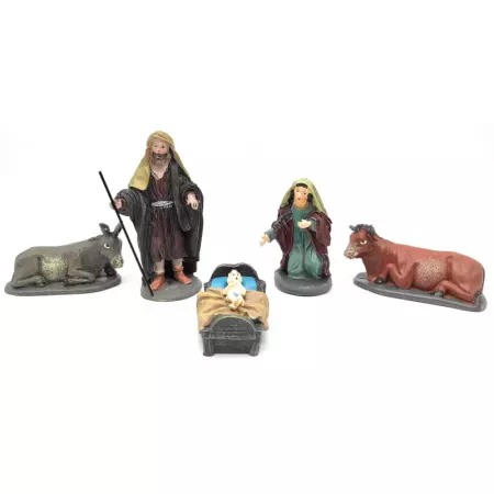 Set 5 Figuras Nacimiento Belén 10 cm Navidad Pesebre
