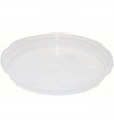Tradineur - Plato de plástico transparente para maceta, bandeja, platillo redondo para tiesto de interior, exterior, jardín, terraza o balcón, Ø 23,5 cm
