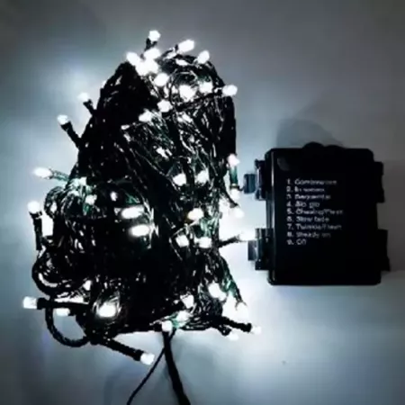 Tira LED 240 luces Navidad 19m blanca batería interior/exterior
