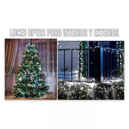 Tira LED 240 luces Navidad 19m blanca batería interior/exterior