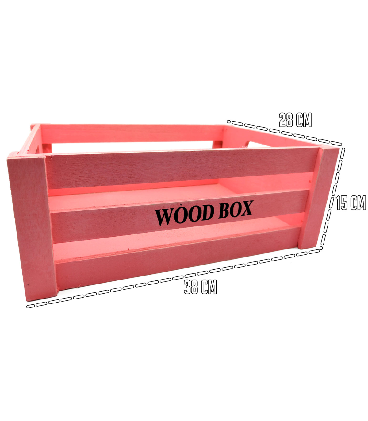 Cajón para plantas caja decorativa de madera para plantas  rosa 12,5 cm-08590